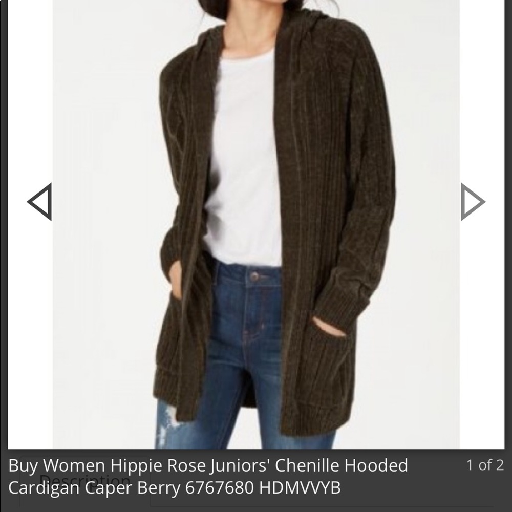 Hippie Rose Juniors' Chenille Hooded Cardigan